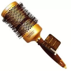 Фото Брашинг Olivia Garden Expert Blowout Curl Wavy Bristles Gold & Brown диаметр 65 мм - 1
