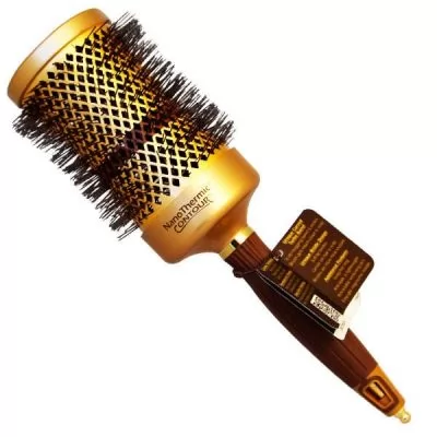 Брашинг Olivia Garden Expert Blowout Curl Wavy Bristles Gold & Brown диаметр 65 мм