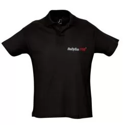 Фото Babyliss Promo рубашка POLO мужская черная короткие рукава, размер M - 1