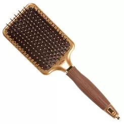 Фото Щетка массажная Olivia Garden Expert Care Rectangular Nylon Bristles Gold & Brown L - 1