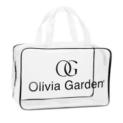 Фото OliviaGarden Empty transparent PVC bag - Black сумка для щіток порожня - 1