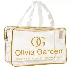 Фото OliviaGarden Empty transparent PVC bag - Gold сумка для щіток порожня - 1