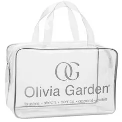 Фото OliviaGarden Empty transparent PVC bag - Silver сумка для щіток порожня - 1