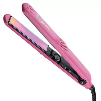 Характеристики товару Вирівнювач для волосся (праска) GammaPiu RAINBOW з терморегулятором і фіксатором колір рожевий