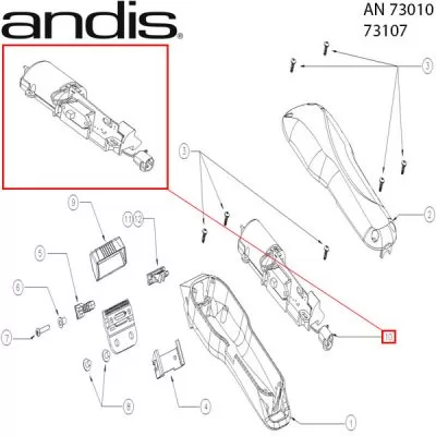Andis мотор в сборе с платой для всех моделей LCL 73010