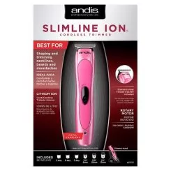 Фото Машинка для стрижки волосся - тример Andis BTF3 Slimline Pro Li T-Blade Trimmer рожева 4 насадки - 4