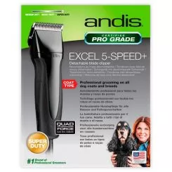 Фото Машинка для стрижки тварин Andis Excel 5-Speed PLUS BLACK роторна 5-швидкісна, ніж 1.5мм - 4