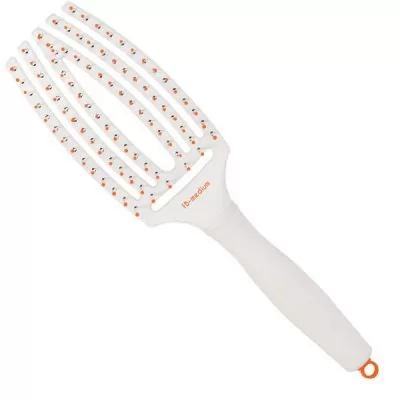 Olivia Garden Щітка для укладки Finger Brush Medium Біла штучна комбінована щетина