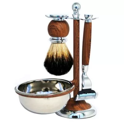 Фото товара Набор для бритья Barbertools: помазок, бритва, чаша, подставка