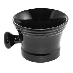 Фото Чаша для піни BarberPro чорна керамічна з ручкою "Shaving mug" - 1
