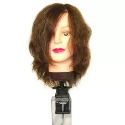 Фото Голова-манекен жін. ШАТЕН довж. волосся 30 см. густ. 250/см + ШТАТИВ - 1