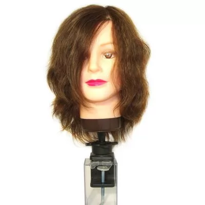Фото товару Голова-манекен жін. ШАТЕН довж. волосся 30 см. густ. 250/см + ШТАТИВ