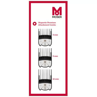Комплект магнітних насадок Moser 6; 9; 12 мм Chrome 2 Style Blending edition