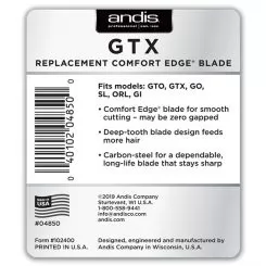 Фото Нож T-образный карбоновая сталь для машинок Andis GTO, GTX, GO, SL, ORL, GI - 3