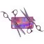 Olivia Garden набор Silk Cut ThinkPink 2023 neon purple LE (ножницы прямые SKP5,75 5,75" + филировочные SKPT635E 6,00" + чехол лиловый)