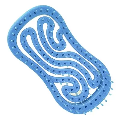 Характеристики товару Щітка Farmagan дорожня Fingerbrush велика штучна щетина для нормального волосся колір блакитний