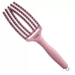 Фото Щетка для укладки Olivia Garden Finger Brush Combo Boar&Nylon ThinkPink 2024 Soft Pink комбинированная щетина - 1