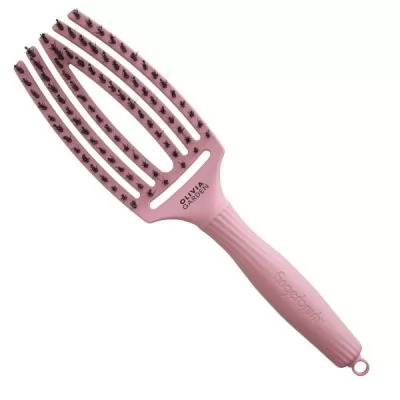 Характеристики товару Щітка для укладки Olivia Garden Finger Brush Combo Boar&Nylon ThinkPink 2024 Soft Pink комбінована щетина