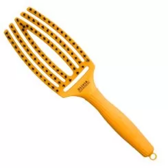 Фото Olivia Garden щітка для укладки Finger Brush Combo Boar&Nylon Yellow Sunshine комбінована щетина - 1