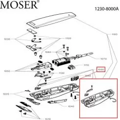 Фото Moser корпус нижня частина + комплект фіксатор тріскачки для 1230, 1233 - 3