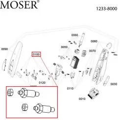 Фото Moser шпильки для прижимной пружины подвижной части ножа + крепеж для 1230, 1233, 1234 - 3
