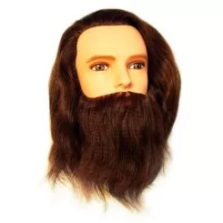 Фото Болванка муж. с бородой длина волос 30-35 см. плотн. 300/см без штатива - 1